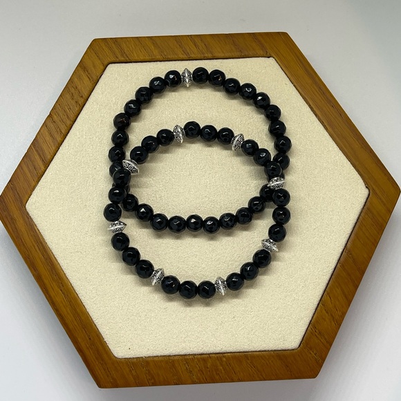 Set of 2 Black Onyx Bracelets - Picture 3 of 9